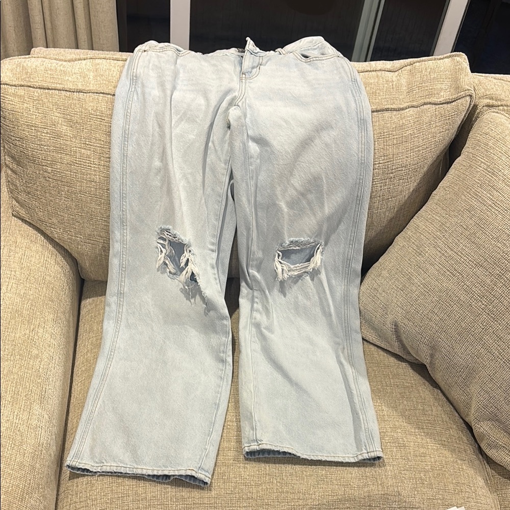 Light Blue Distressed Women Jeans